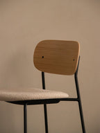 Contoured Bar Chair, Upholstered Seat ¨C Stackable Steel Frame