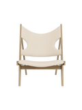 Lounge Chair in Textile Elbow Cut-Outs, Oak Frame