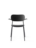 Dining Chair with Armrests, Black Frame, Wood Veneer ¨C Stackable
