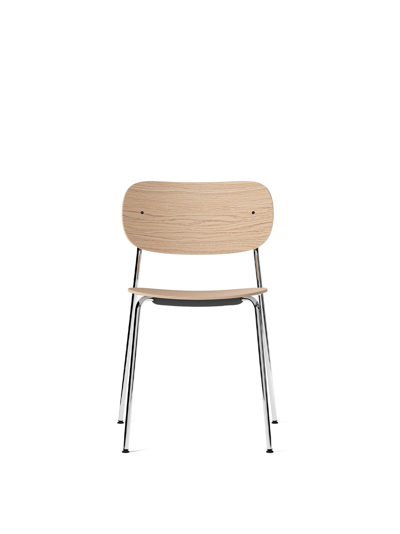 Dining Chair, Chrome Base, Wood Veneer ¨C Stackable, Optional Armrests