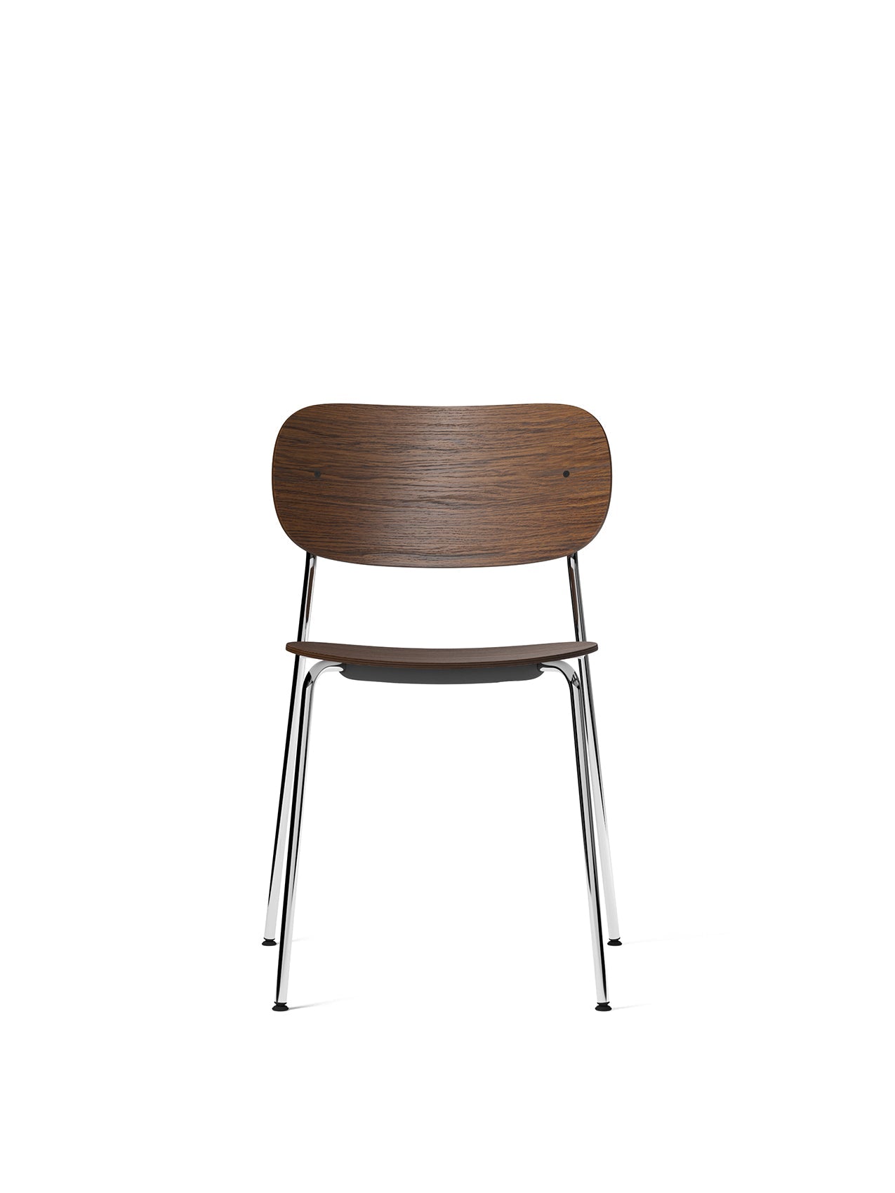 Dining Chair, Chrome Base, Wood Veneer ¨C Stackable, Optional Armrests
