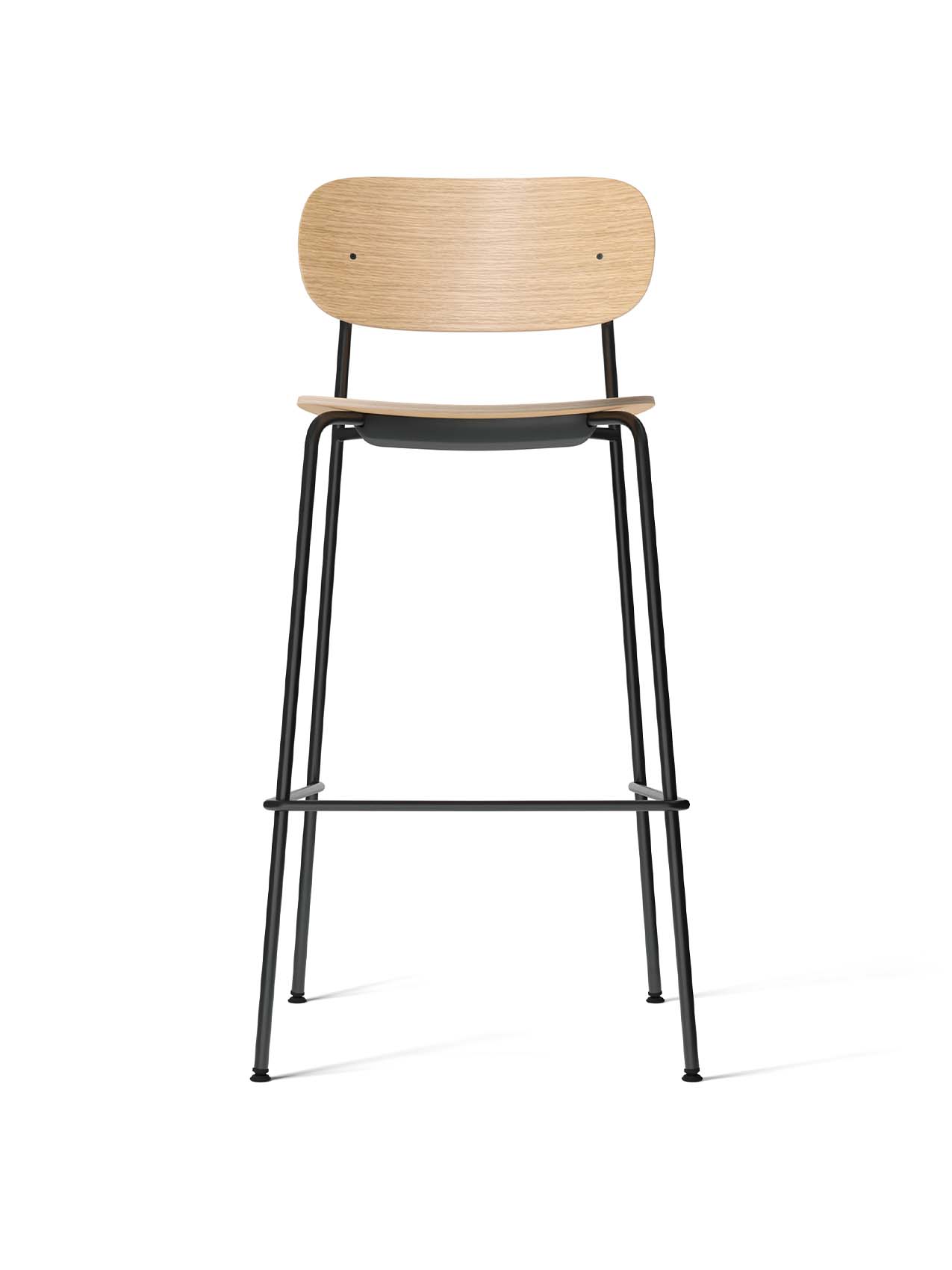 Contoured Bar Chair with Wood Veneer ¨C Stackable, Footrest Included
