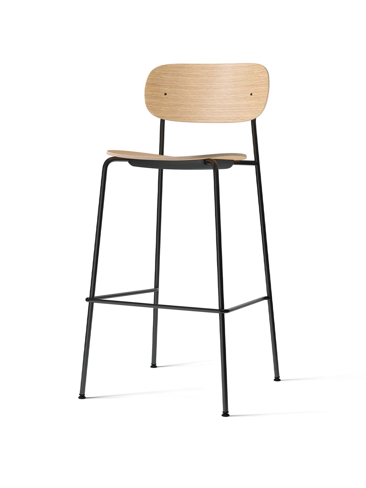 Contoured Bar Chair with Wood Veneer ¨C Stackable, Footrest Included