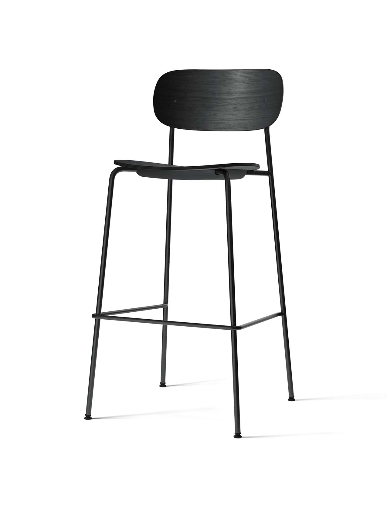 Contoured Bar Chair with Wood Veneer ¨C Stackable, Footrest Included