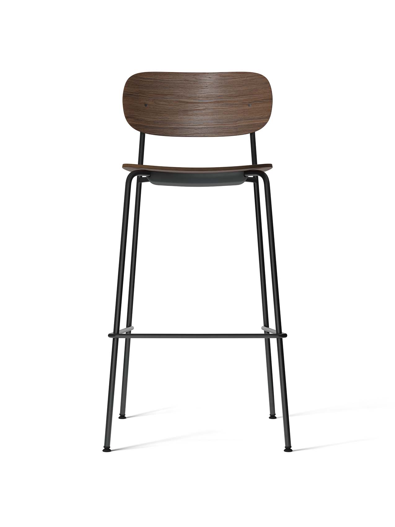Contoured Bar Chair with Wood Veneer ¨C Stackable, Footrest Included