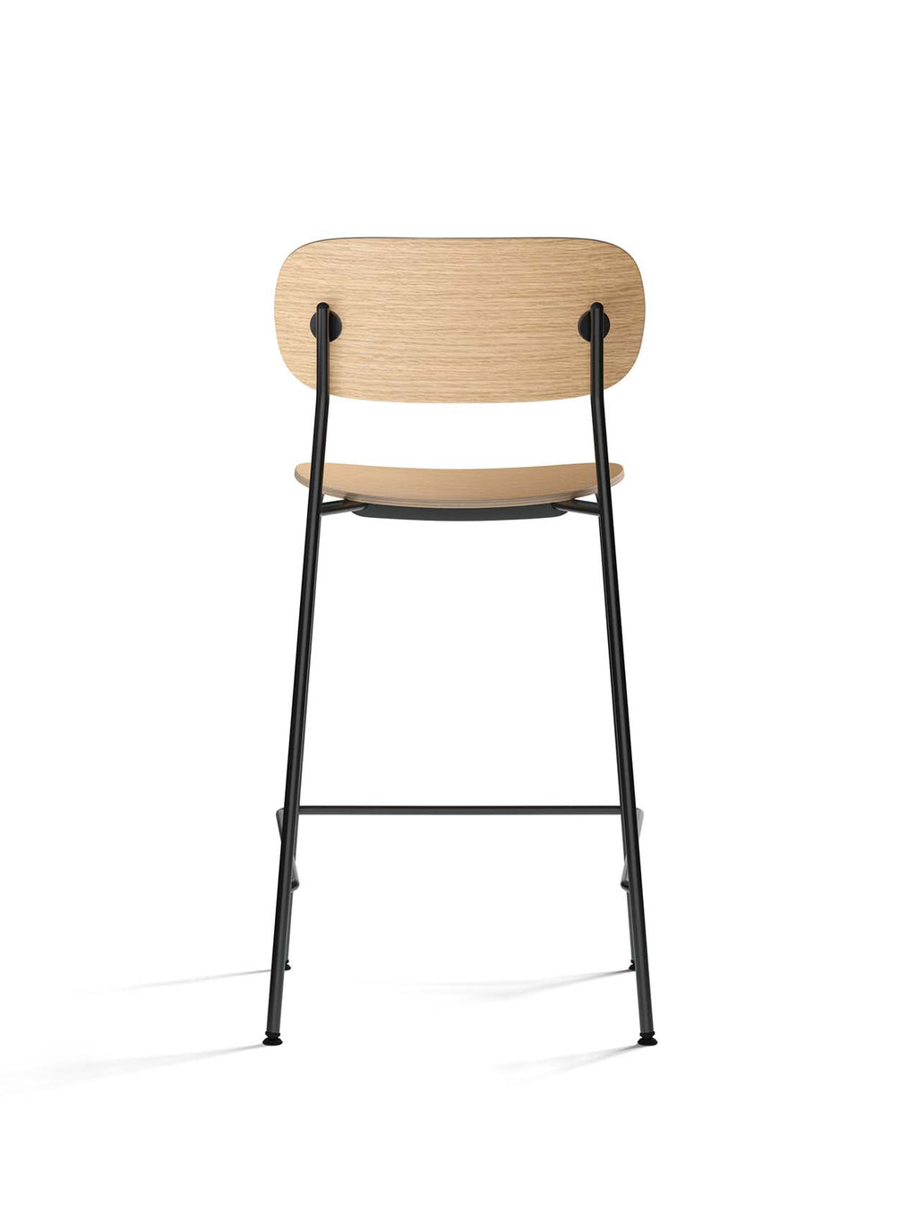 Contoured Counter Chair with Wood Veneer ¨C Stackable, Footrest