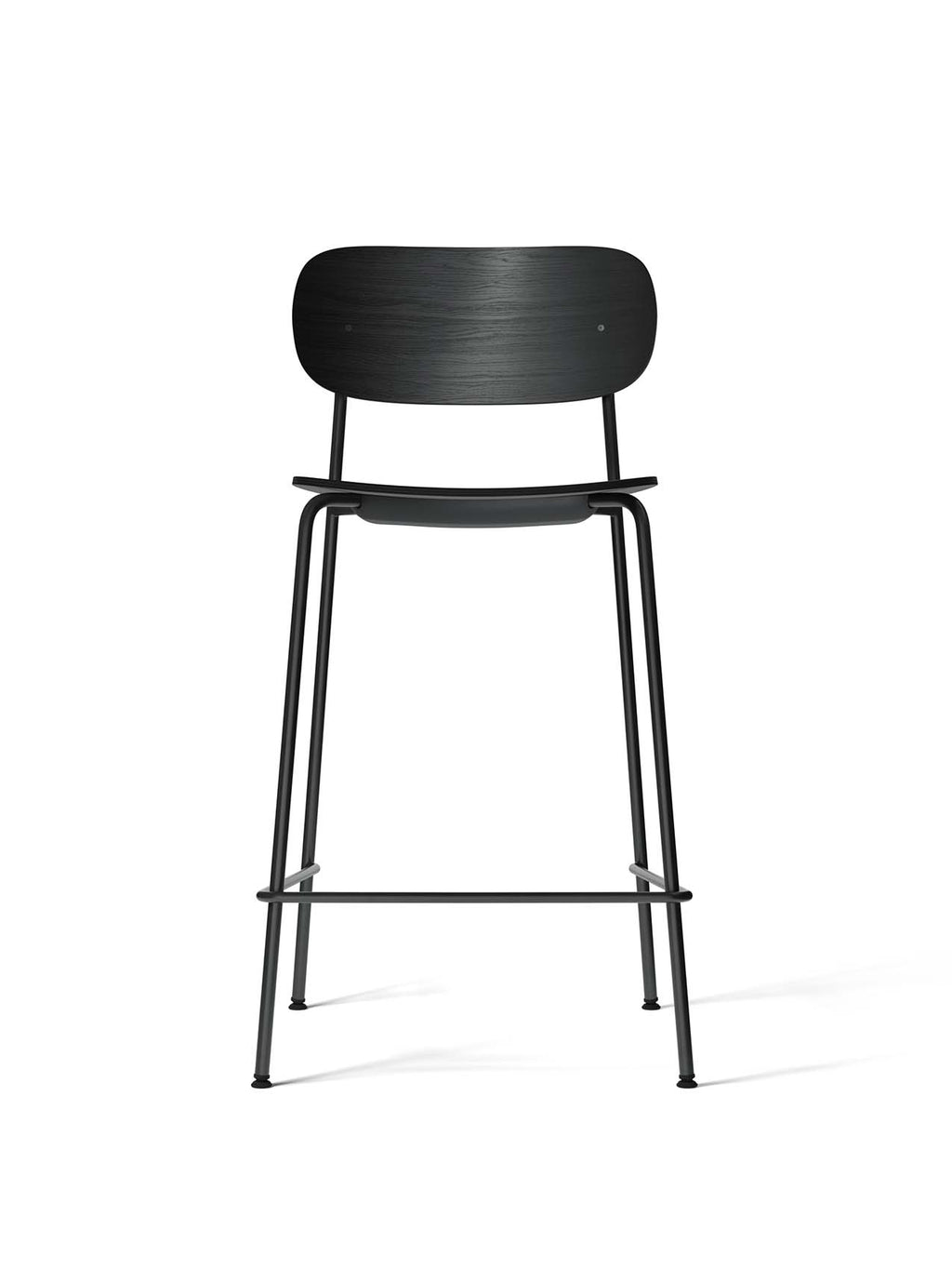 Contoured Counter Chair with Wood Veneer ¨C Stackable, Footrest