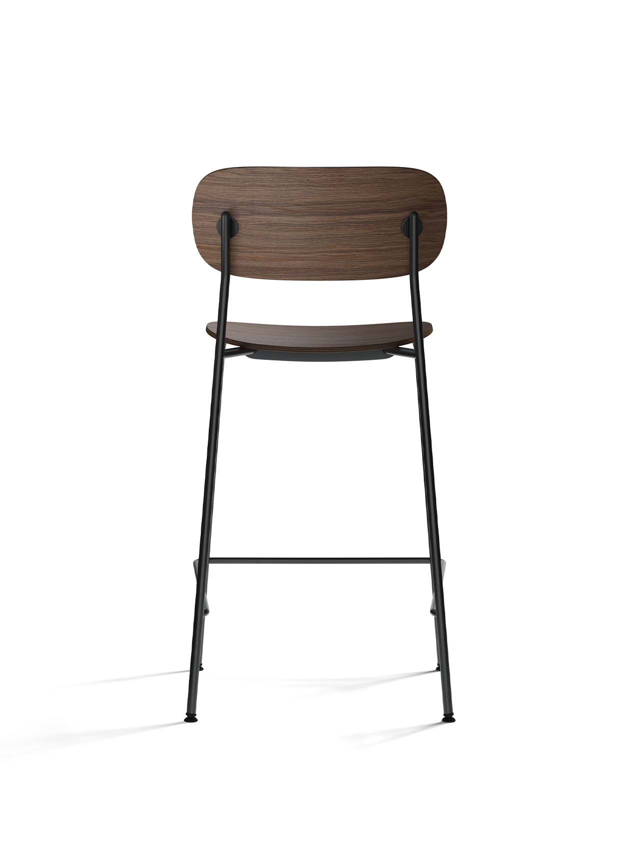 Contoured Counter Chair with Wood Veneer ¨C Stackable, Footrest