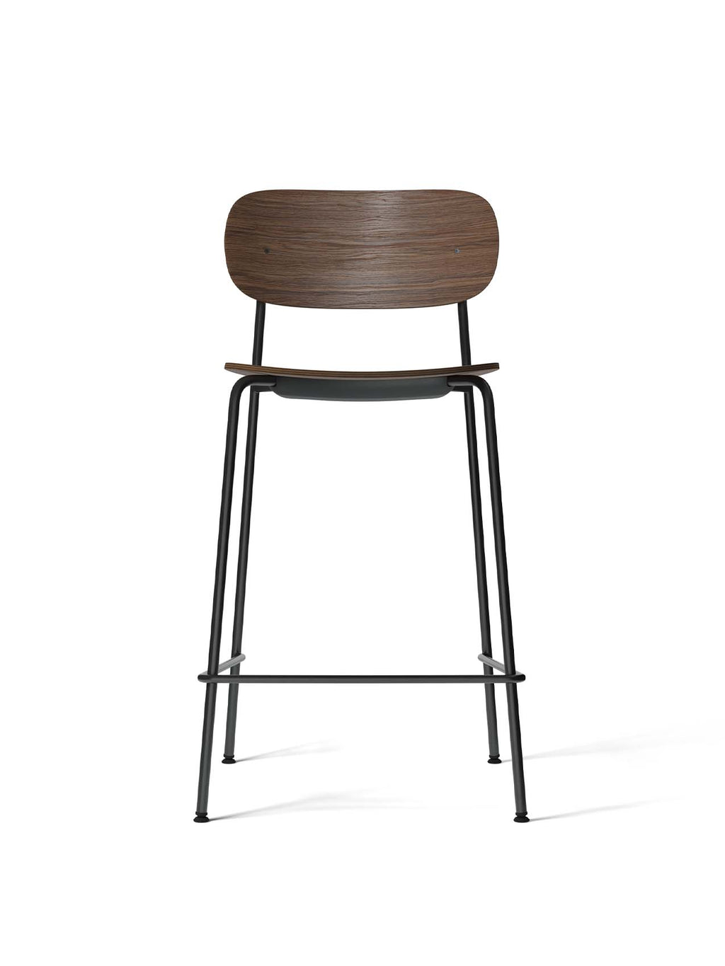 Contoured Counter Chair with Wood Veneer ¨C Stackable, Footrest