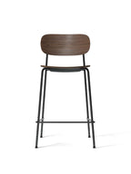 Contoured Counter Chair with Wood Veneer ¨C Stackable, Footrest