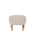 Compact Ottoman in Sheepskin Pairs with Lounge Chair