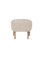 Compact Ottoman in Sheepskin Pairs with Lounge Chair