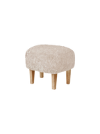 Compact Ottoman in Sheepskin Pairs with Lounge Chair