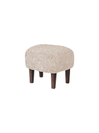 Compact Ottoman in Sheepskin Pairs with Lounge Chair