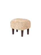 Compact Ottoman in Sheepskin Pairs with Lounge Chair