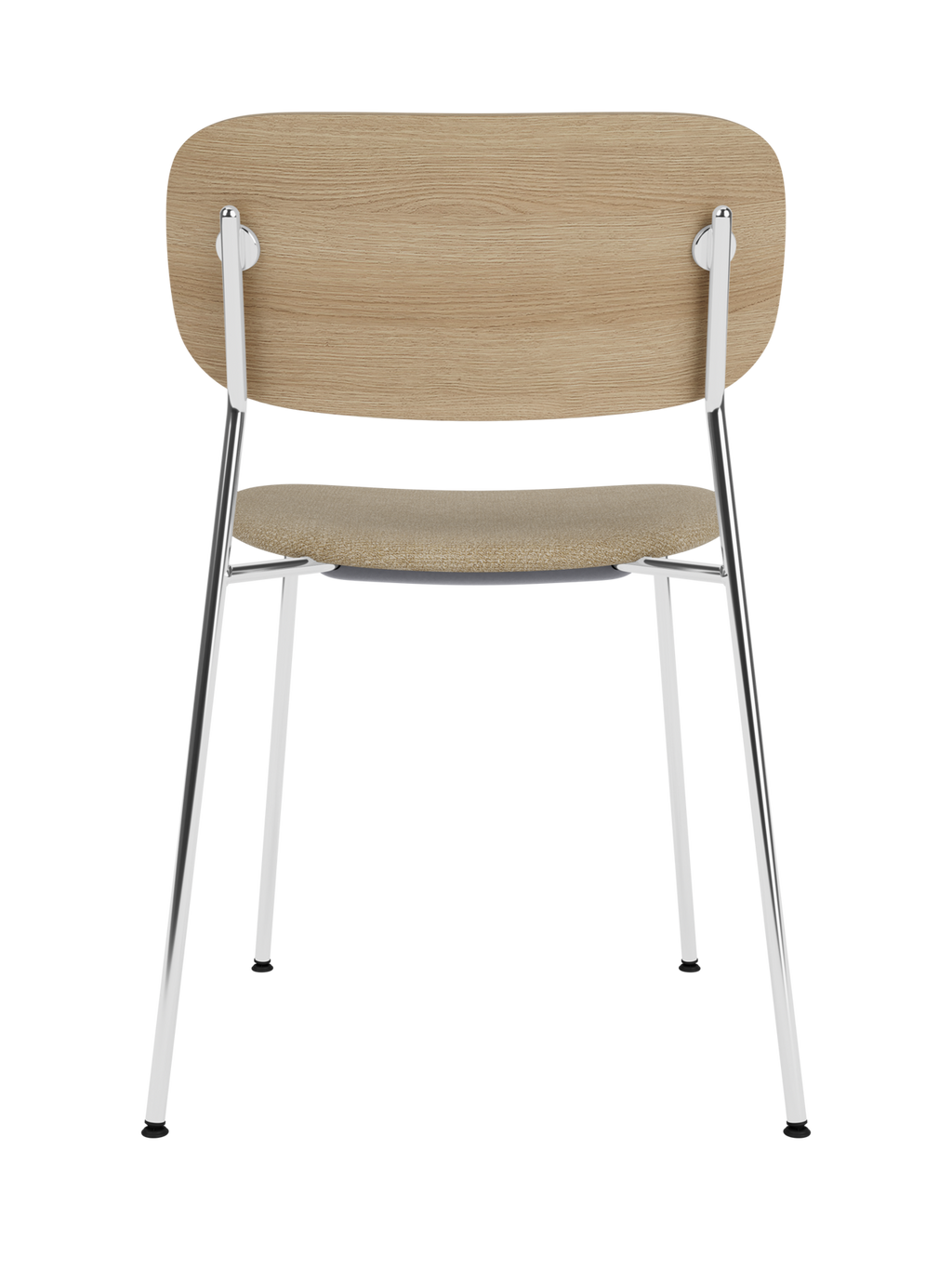 Dining Chair, Upholstered Seat ¨C Chrome Base, Wide Veneer Back, Stackable