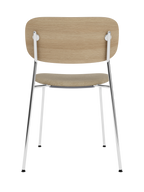 Dining Chair, Upholstered Seat ¨C Chrome Base, Wide Veneer Back, Stackable