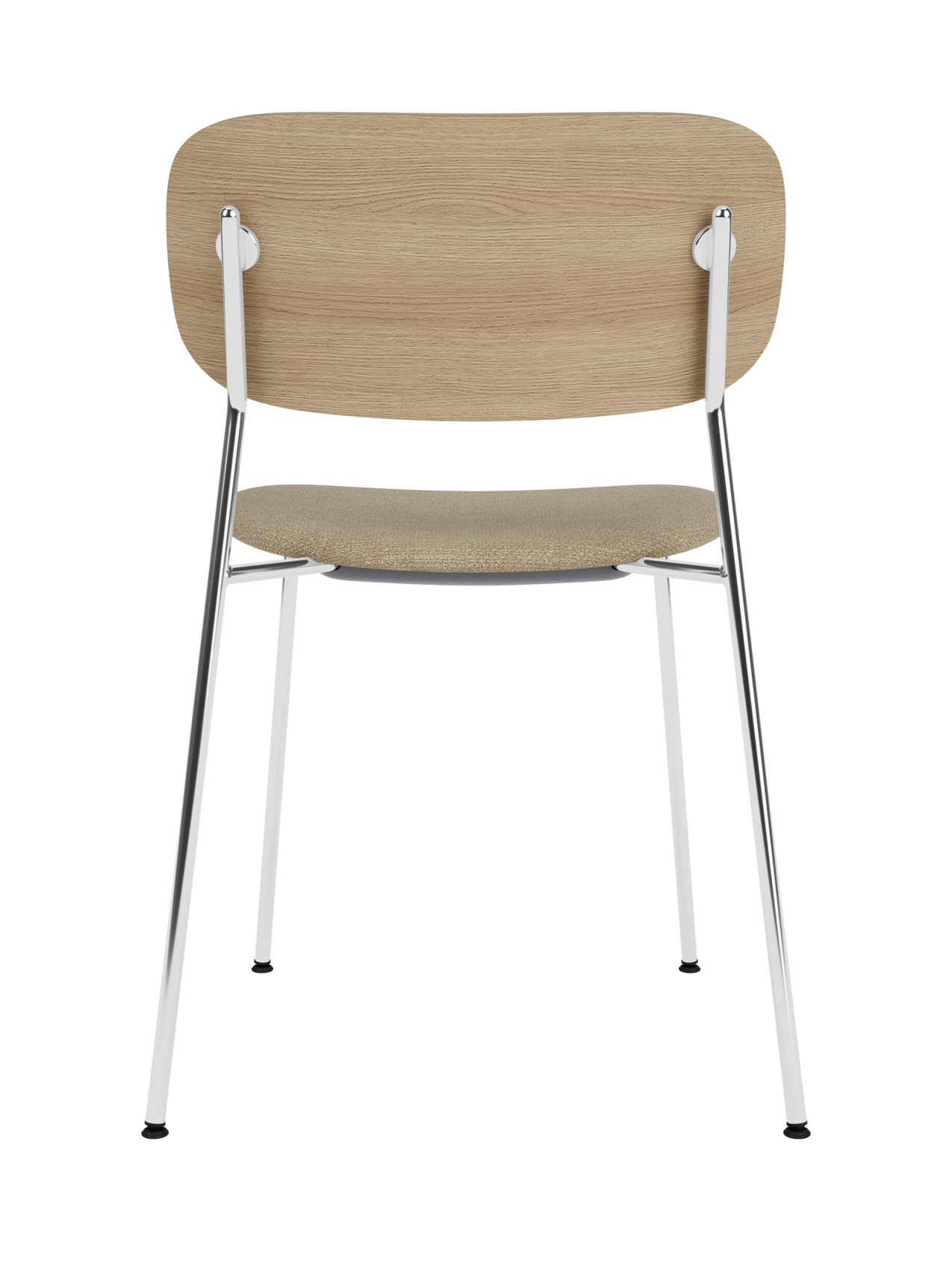 Dining Chair, Upholstered Seat ¨C Chrome Base, Wide Veneer Back, Stackable