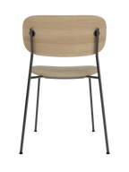 Dining Chair, Upholstered Seat ¨C Black Frame, Wide Veneer Back, Stackable