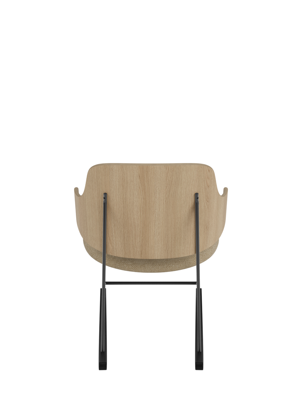 Rocking Chair in Oak or Walnut Veneer Steel Frame