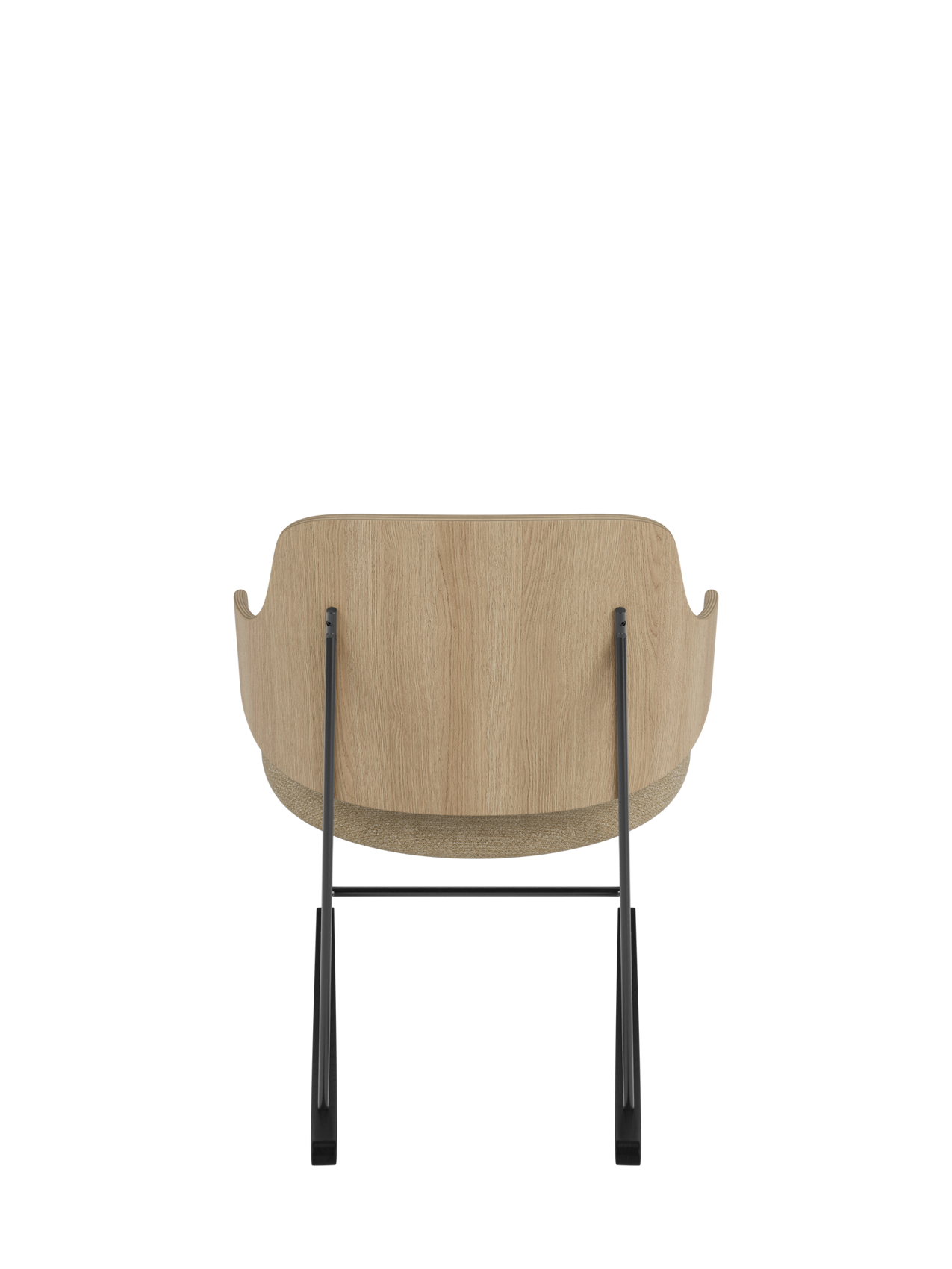 Rocking Chair in Oak or Walnut Veneer Steel Frame