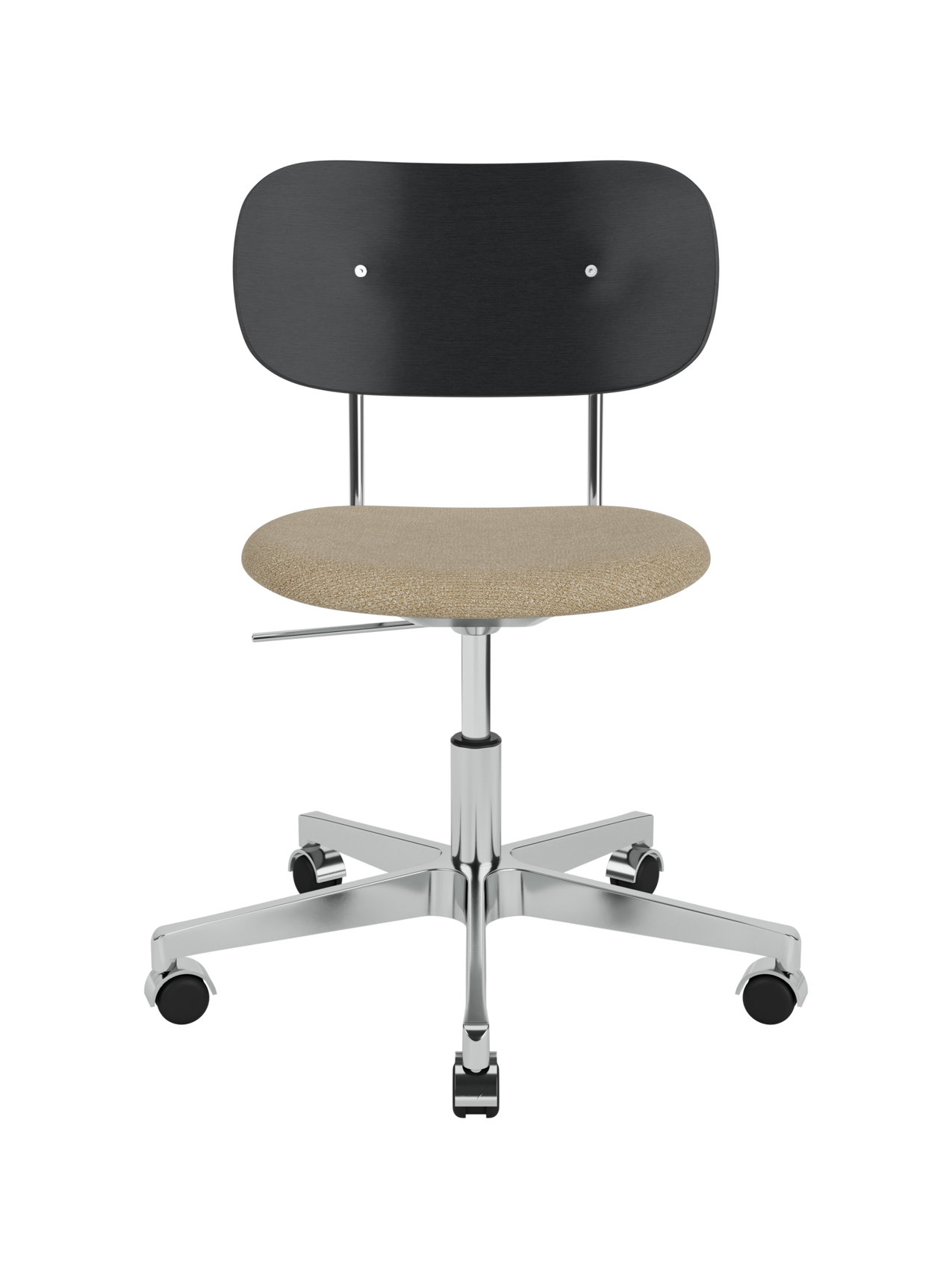 Task Chair, Upholstered Seat Polished Aluminium Swivel Base