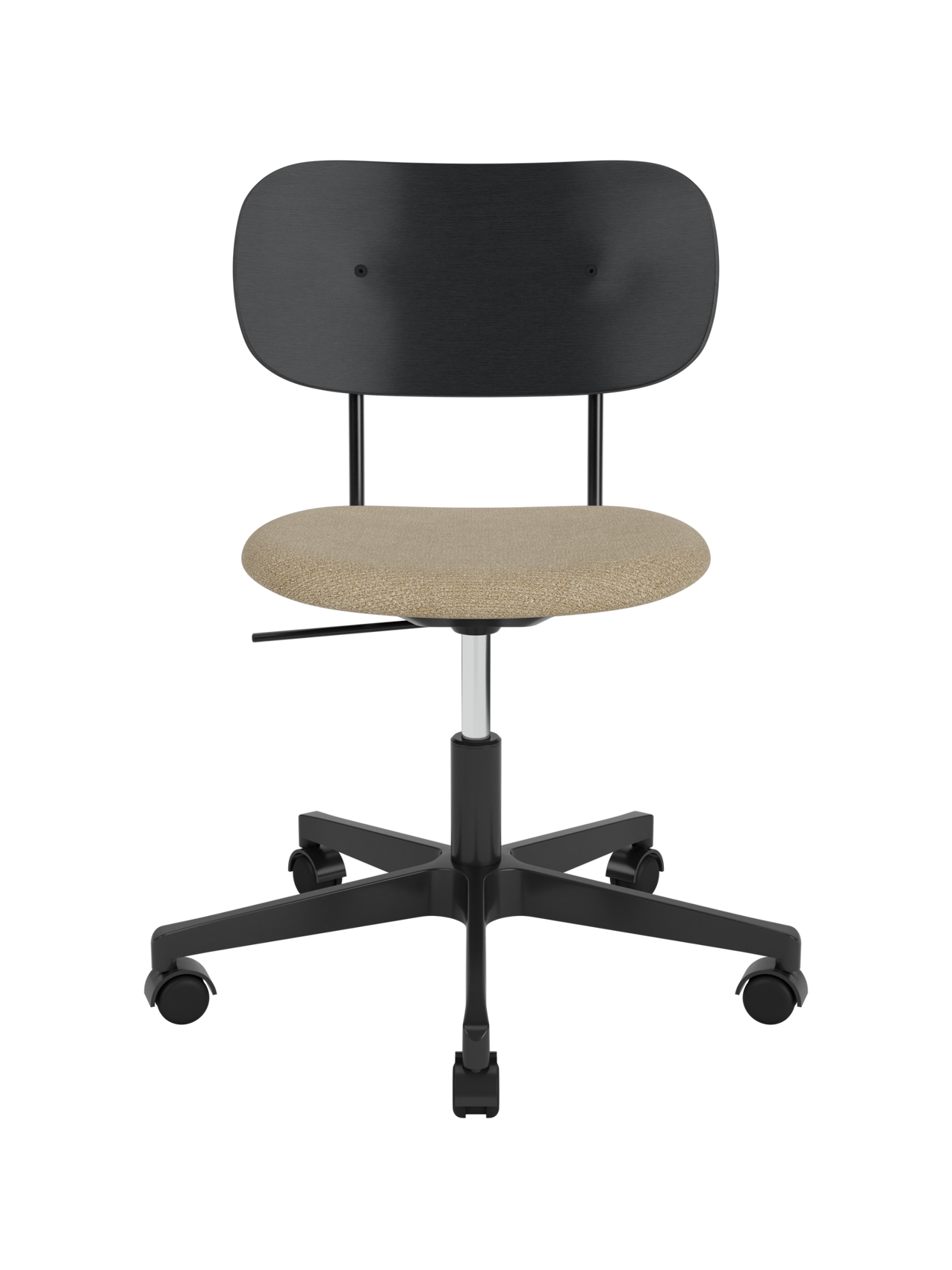 Task Chair, Upholstered Seat Black Swivel Base, Height-Adjustable