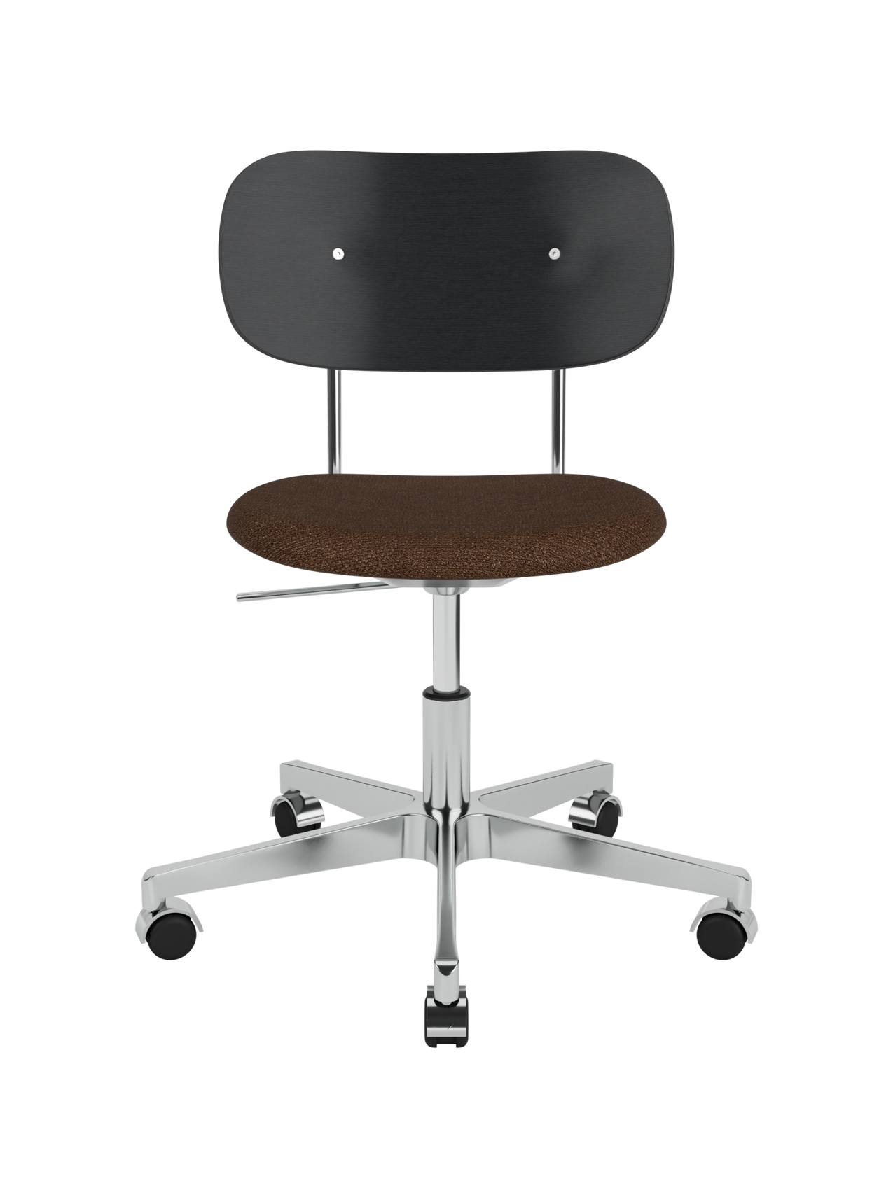 Task Chair, Upholstered Seat Polished Aluminium Swivel Base