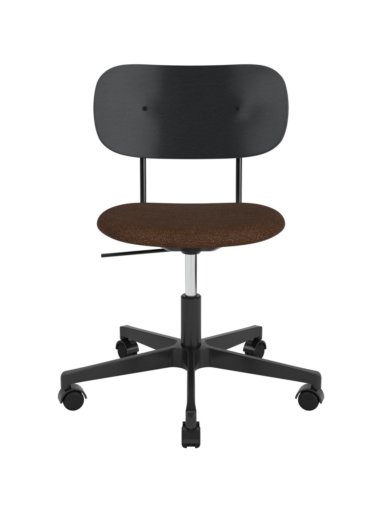 Task Chair, Upholstered Seat Black Swivel Base, Height-Adjustable