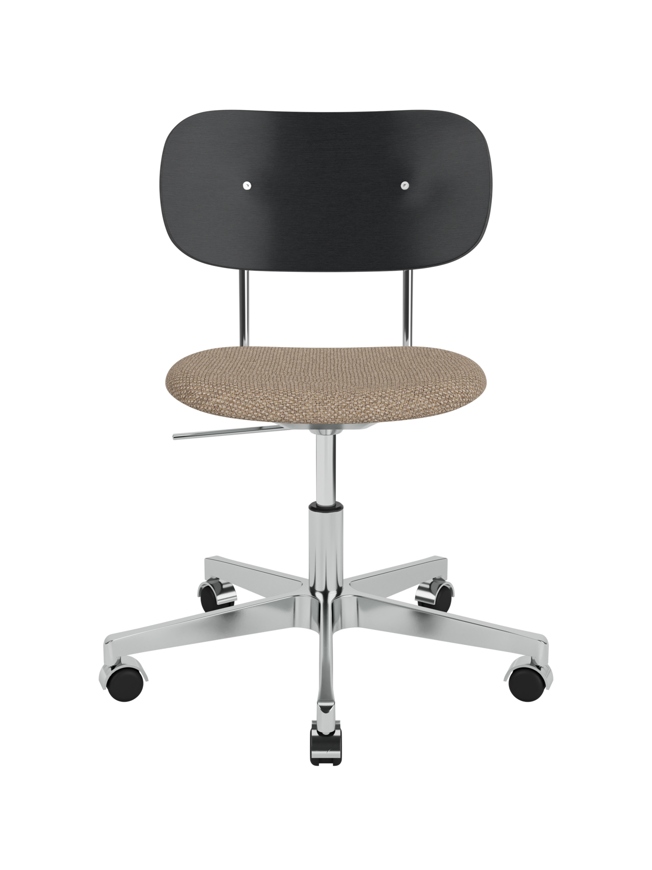 Task Chair, Upholstered Seat Polished Aluminium Swivel Base