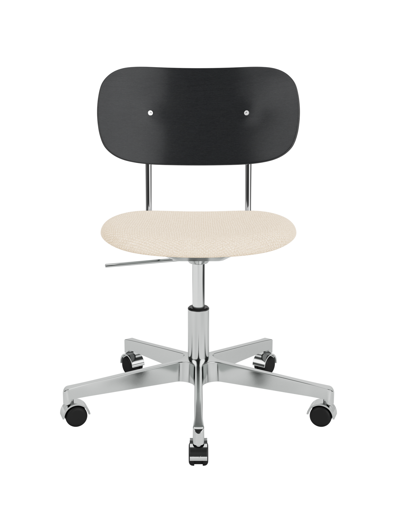 Task Chair, Upholstered Seat Polished Aluminium Swivel Base