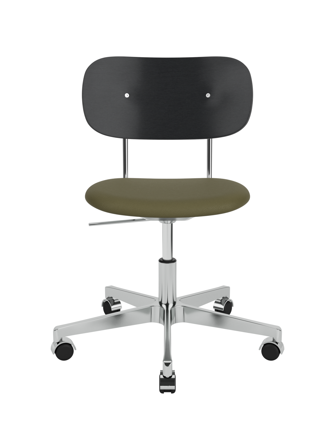 Task Chair, Upholstered Seat Polished Aluminium Swivel Base