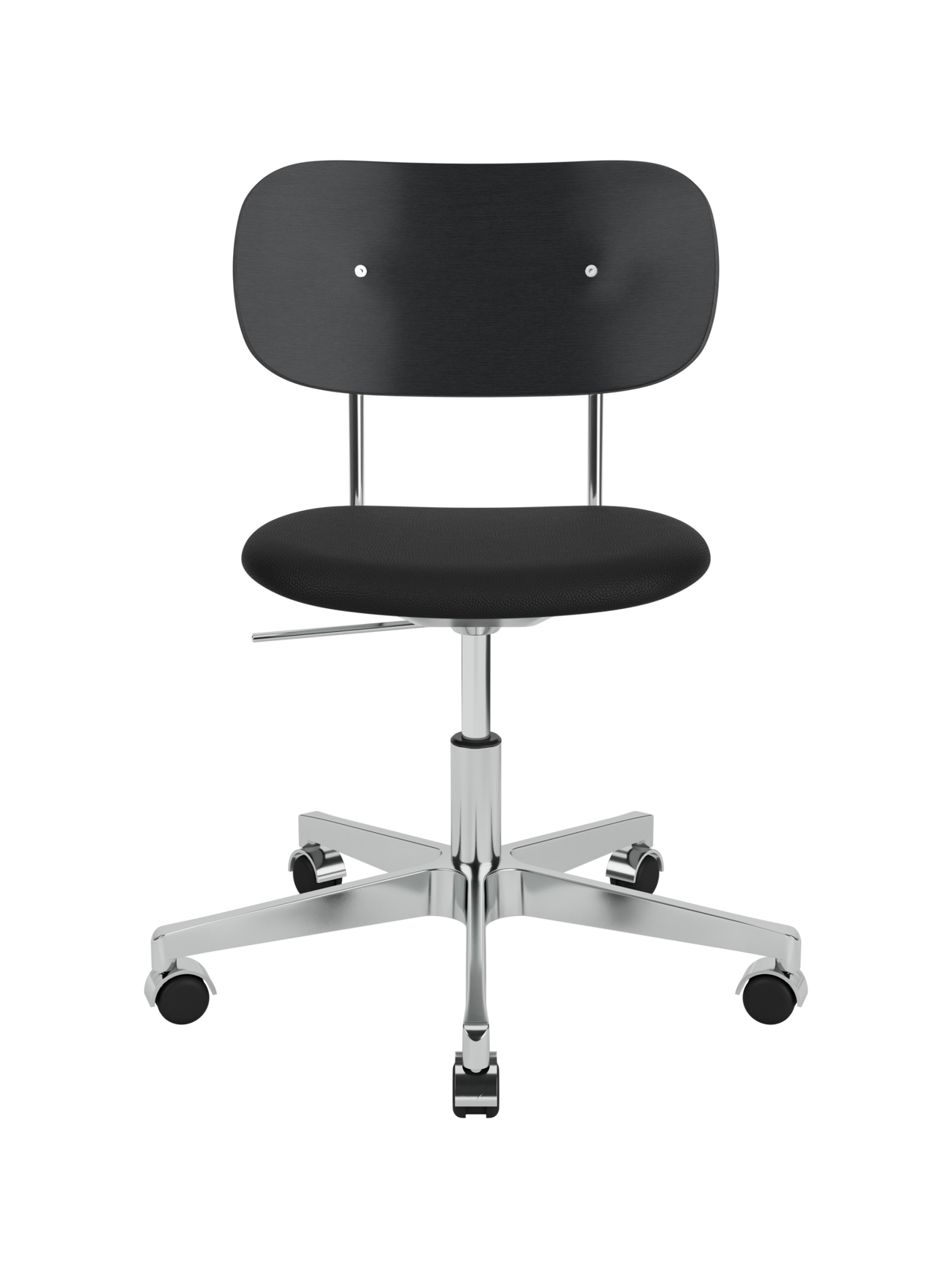 Task Chair, Upholstered Seat Polished Aluminium Swivel Base