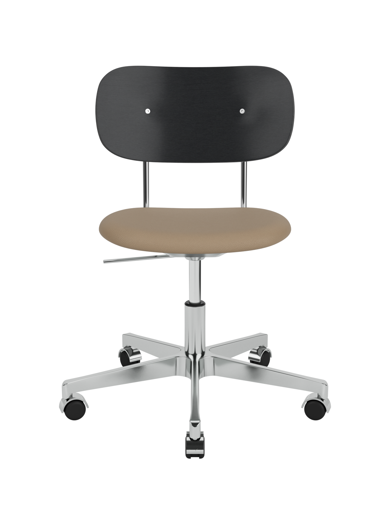 Task Chair, Upholstered Seat Polished Aluminium Swivel Base