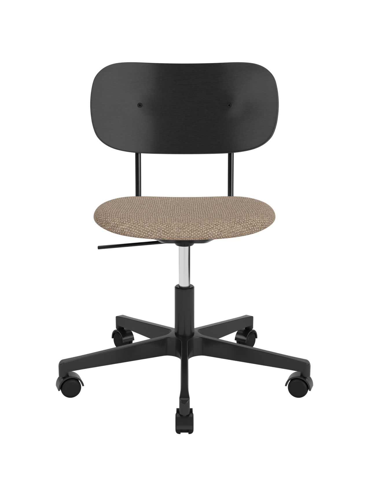 Task Chair, Upholstered Seat Black Swivel Base, Height-Adjustable