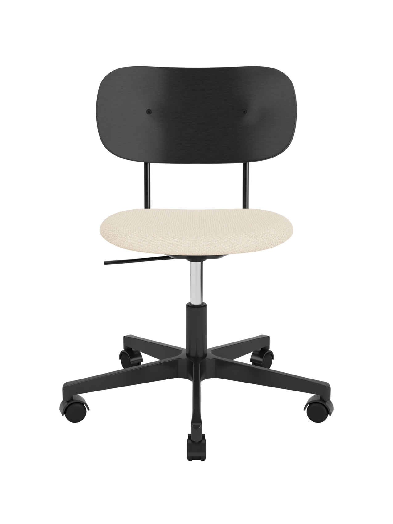 Task Chair, Upholstered Seat Black Swivel Base, Height-Adjustable