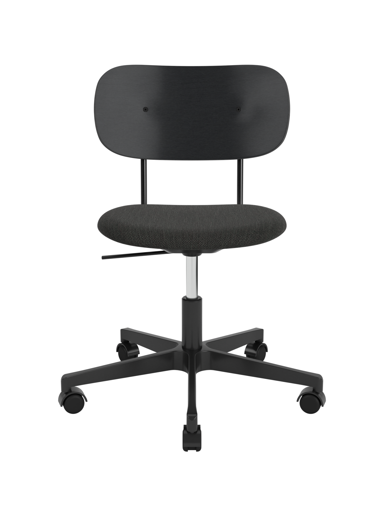 Task Chair, Upholstered Seat Black Swivel Base, Height-Adjustable