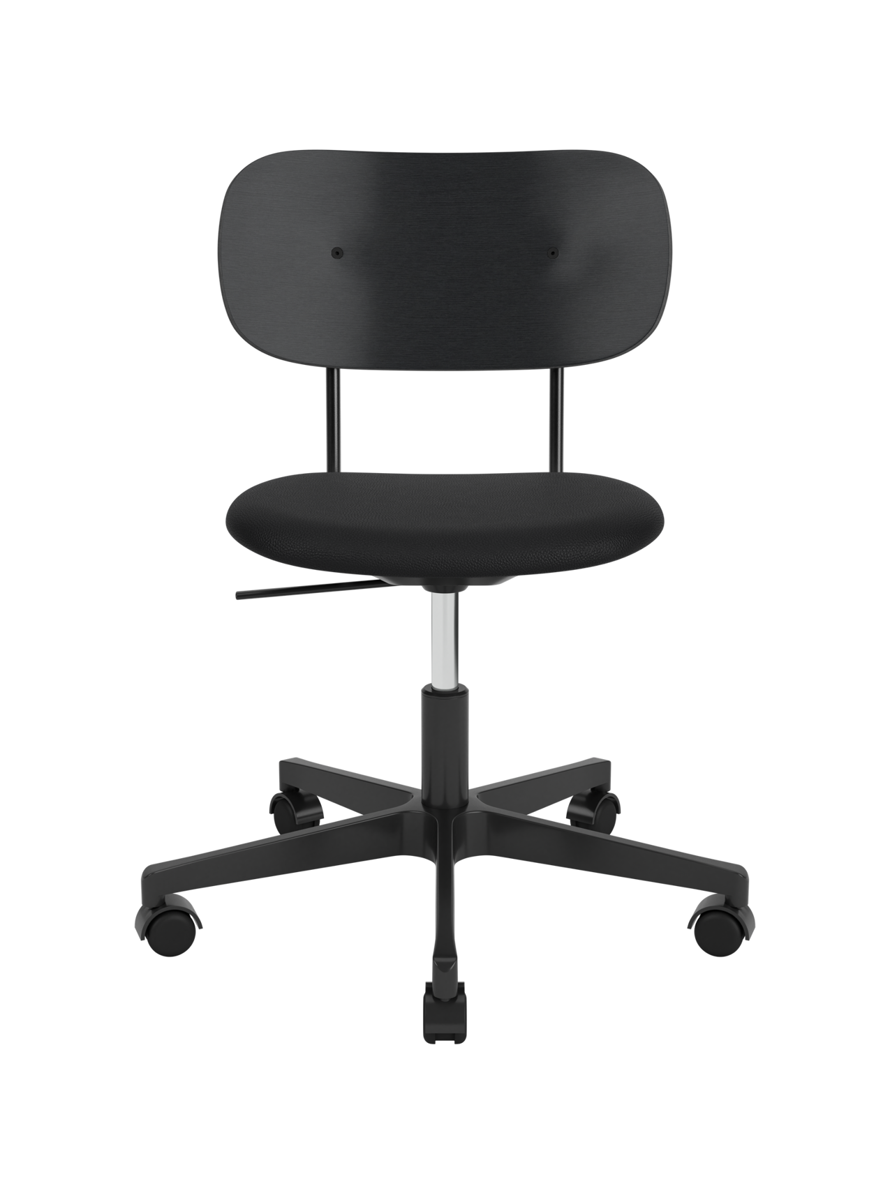 Task Chair, Upholstered Seat Black Swivel Base, Height-Adjustable
