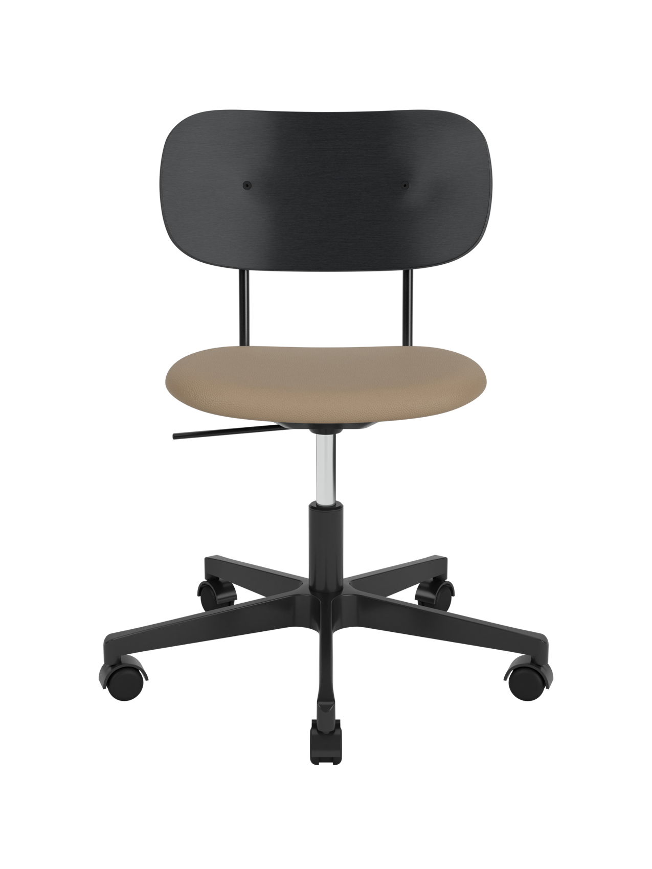 Task Chair, Upholstered Seat Black Swivel Base, Height-Adjustable