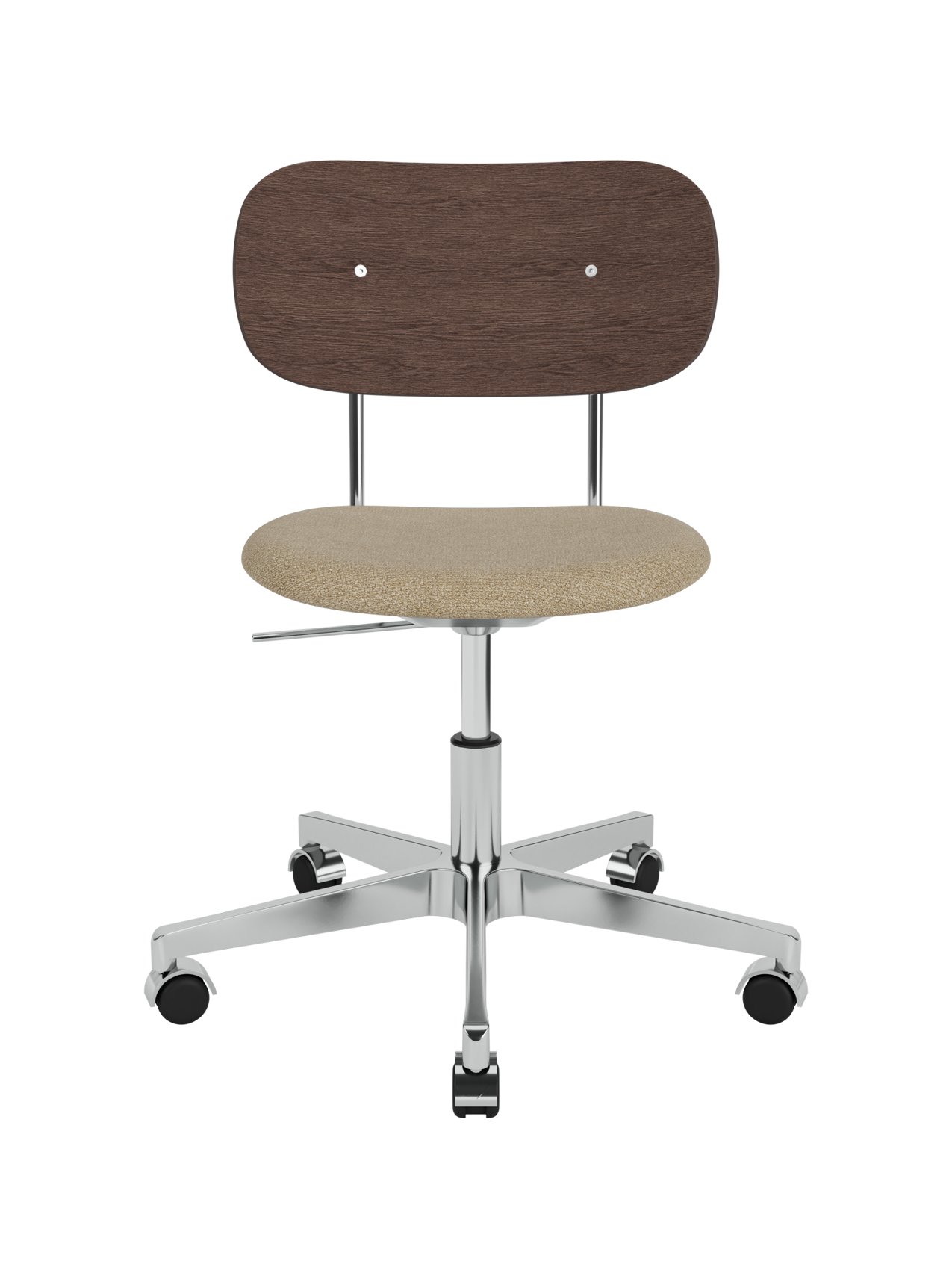 Task Chair, Upholstered Seat Polished Aluminium Swivel Base