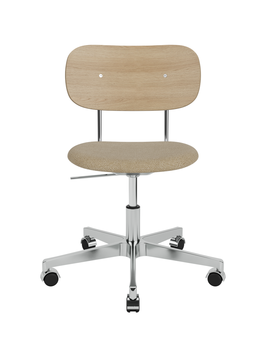 Task Chair, Upholstered Seat Polished Aluminium Swivel Base