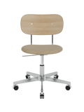 Task Chair, Upholstered Seat Polished Aluminium Swivel Base