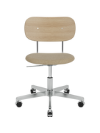 Task Chair, Upholstered Seat Polished Aluminium Swivel Base