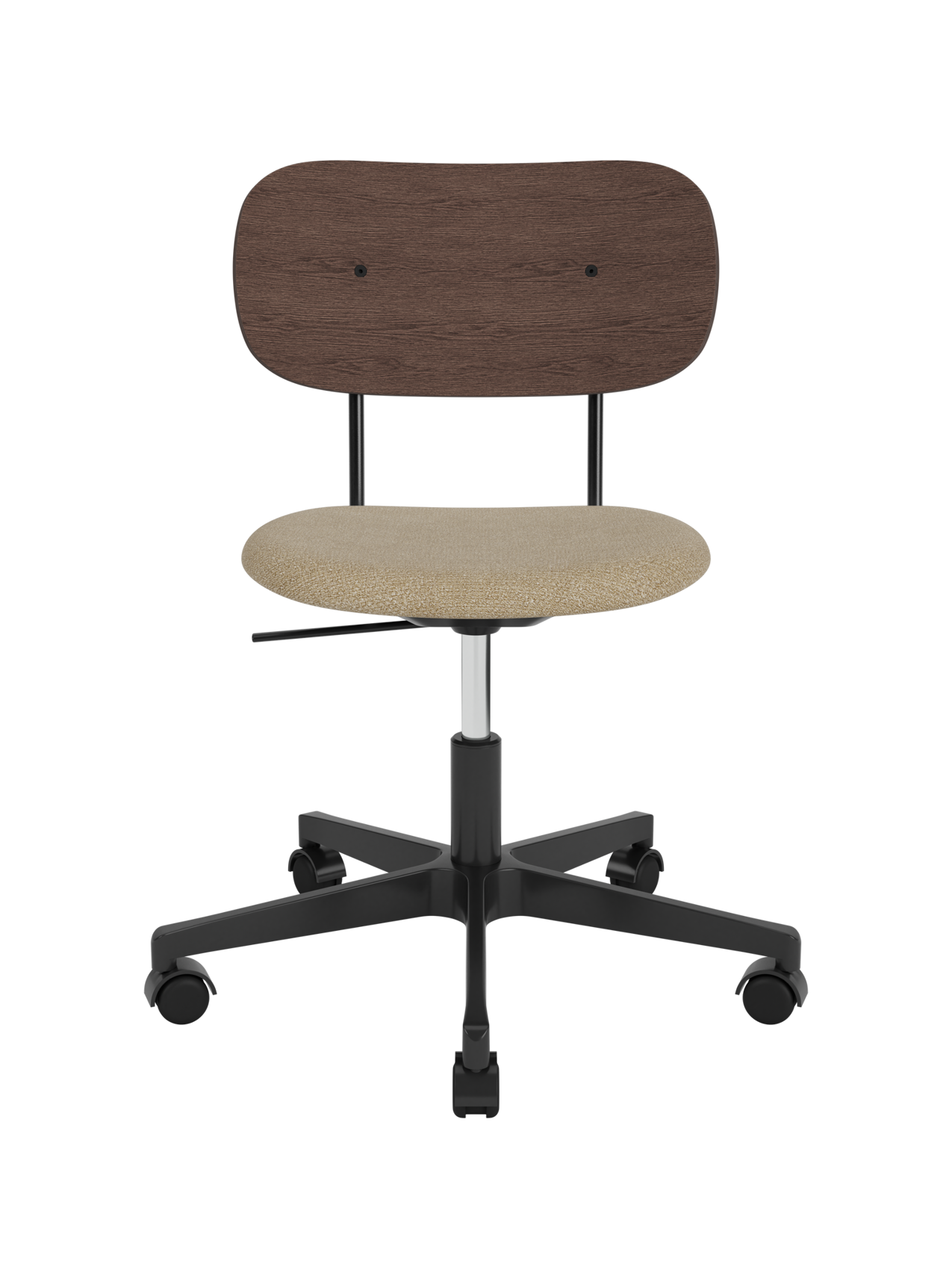 Task Chair, Upholstered Seat Black Swivel Base, Height-Adjustable