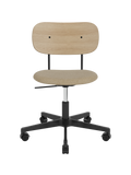 Task Chair, Upholstered Seat Black Swivel Base, Height-Adjustable