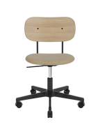 Task Chair, Upholstered Seat Black Swivel Base, Height-Adjustable