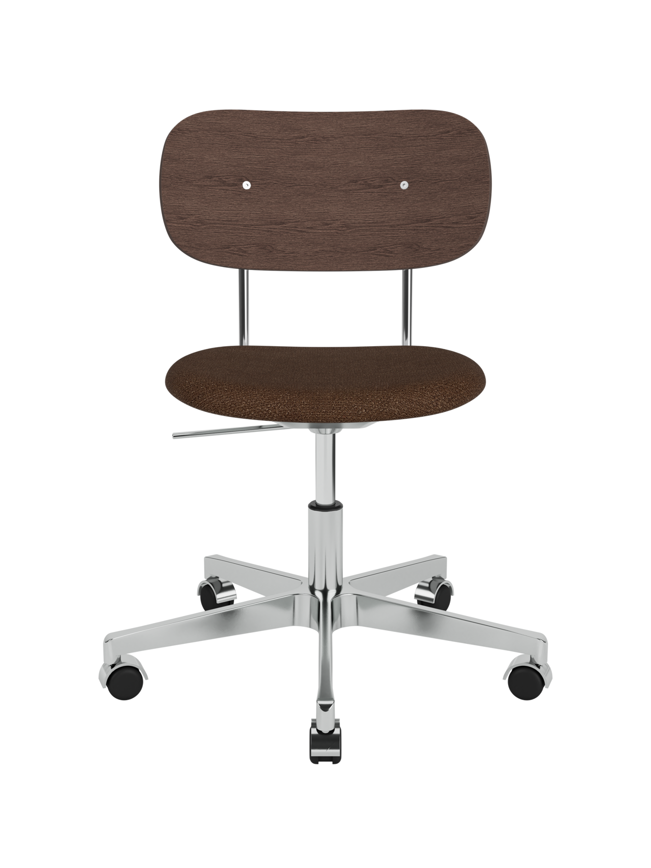 Task Chair, Upholstered Seat Polished Aluminium Swivel Base