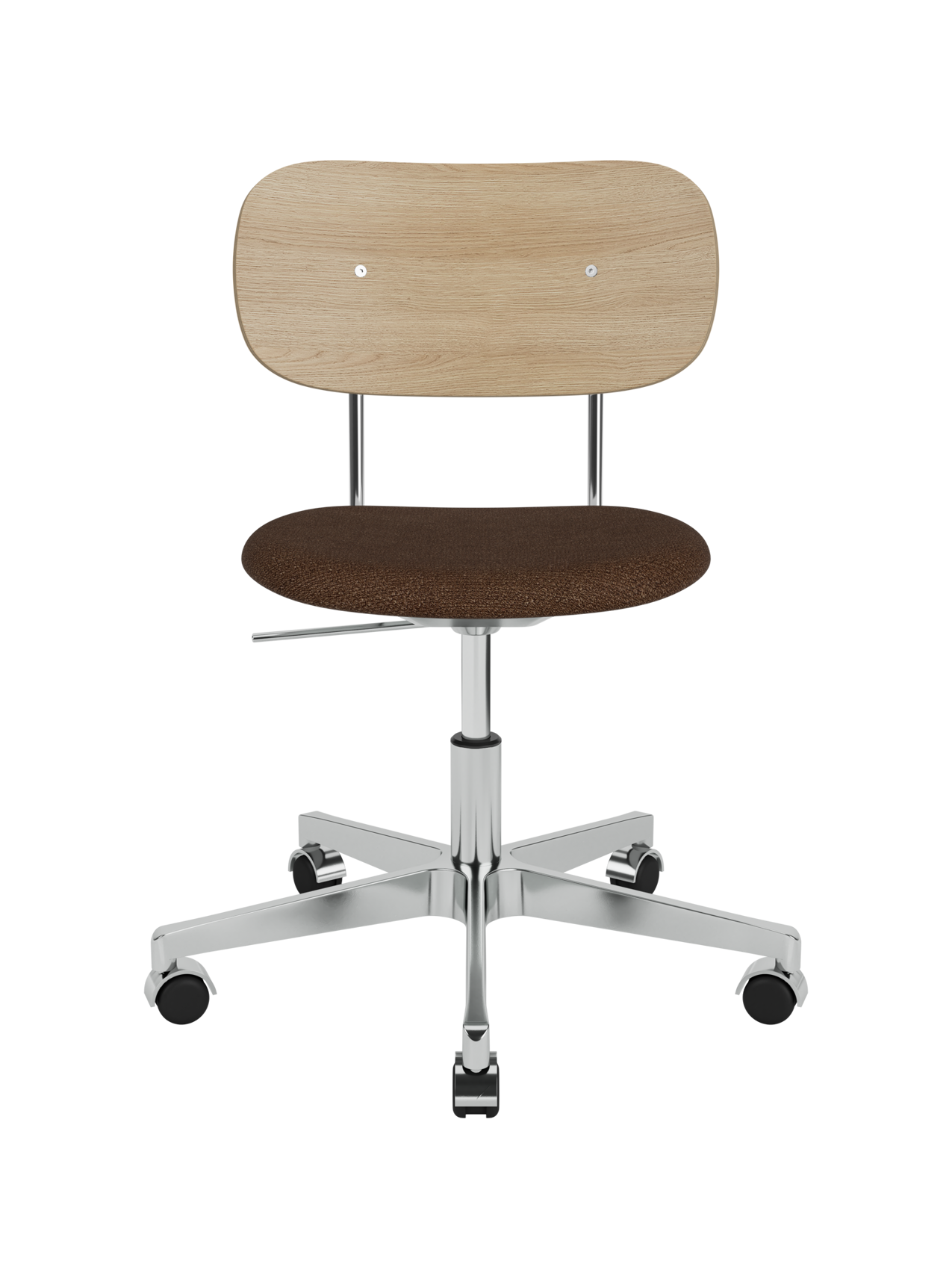 Task Chair, Upholstered Seat Polished Aluminium Swivel Base