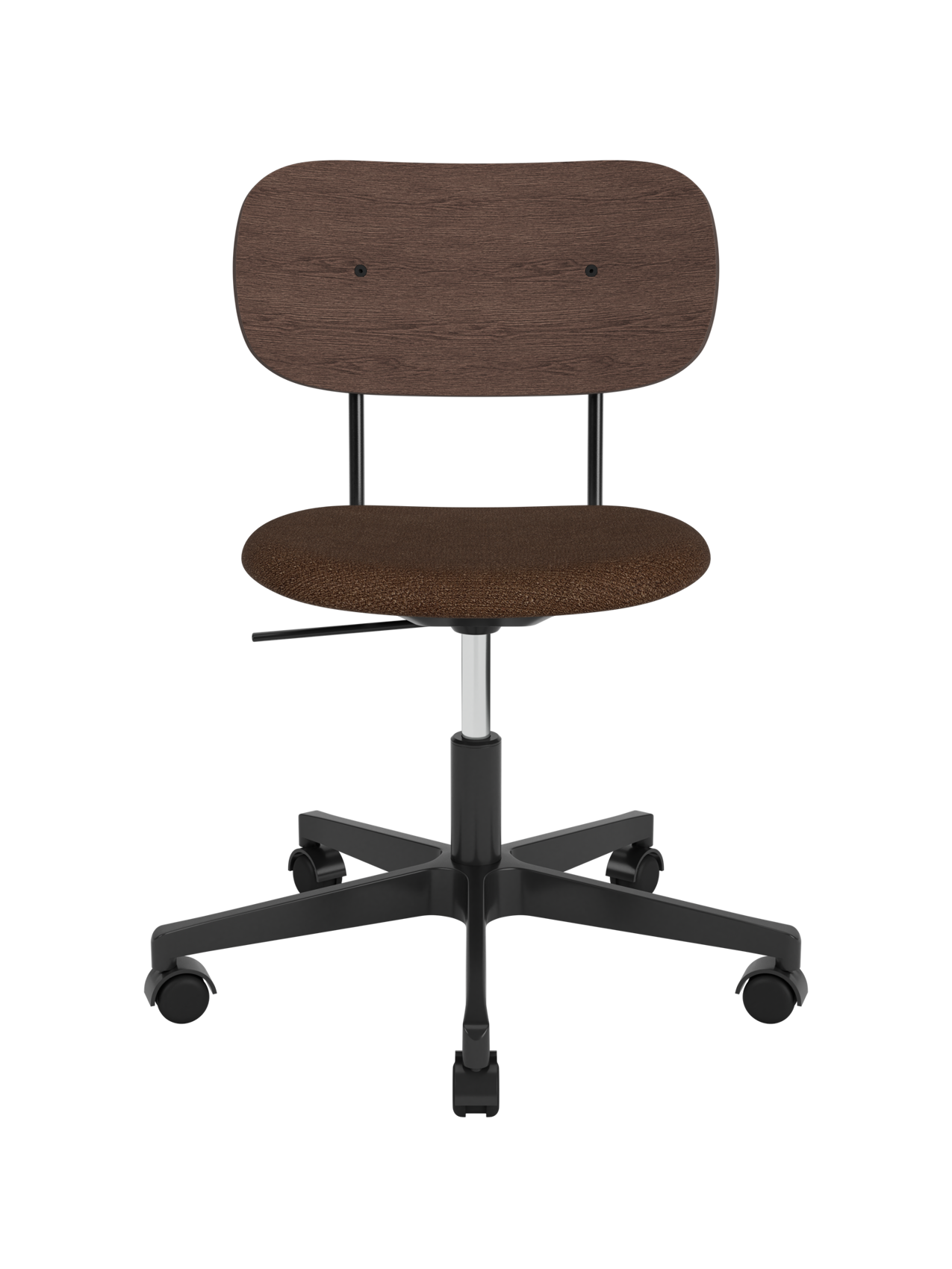 Task Chair, Upholstered Seat Black Swivel Base, Height-Adjustable