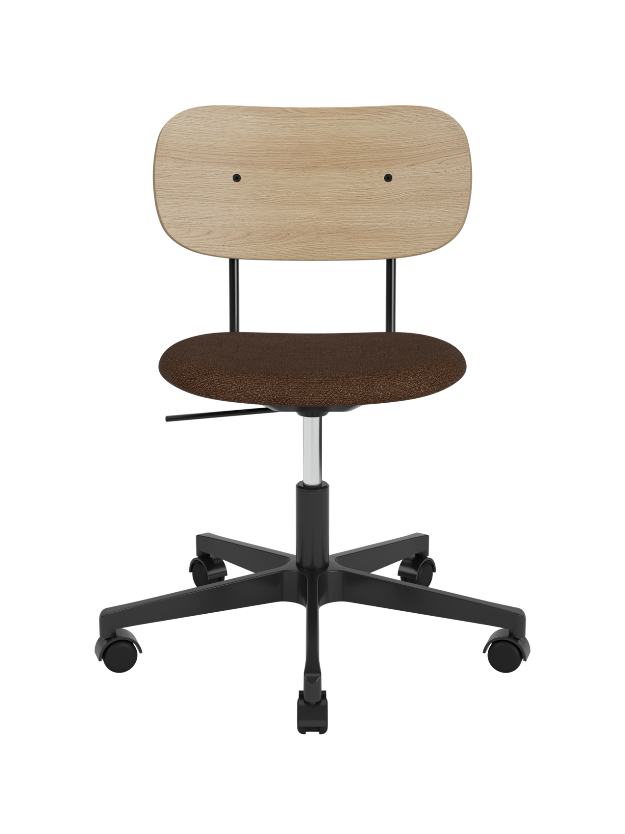 Task Chair, Upholstered Seat Black Swivel Base, Height-Adjustable